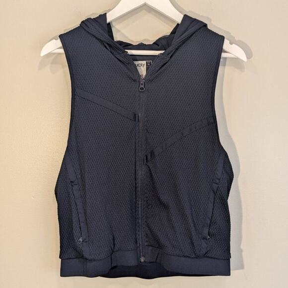 Lucky In Love Vest Hood Athletic Athleisure Running Hiking Biking - Size M - Picture 3 of 8